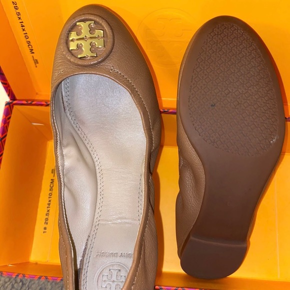 Tory Burch Brown Reva Ballerina Flat - Picture 2 of 2